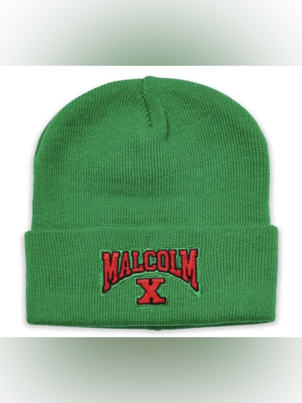 Malcolm X Green Knit Hat Beanie Cap Reason Brand Adult One Size Fits All New NWT